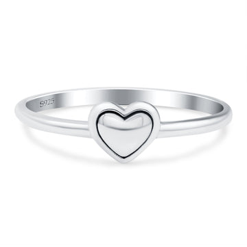 Heart Oxidized Band Solid 925 Sterling Silver Thumb Ring (6mm)